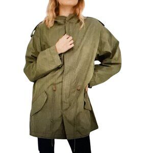 NWT 	LAUREN RALPH LAUREN PLUS-SIZE HOODED TWILL WINDBREAKER OLIVE FERN 3X